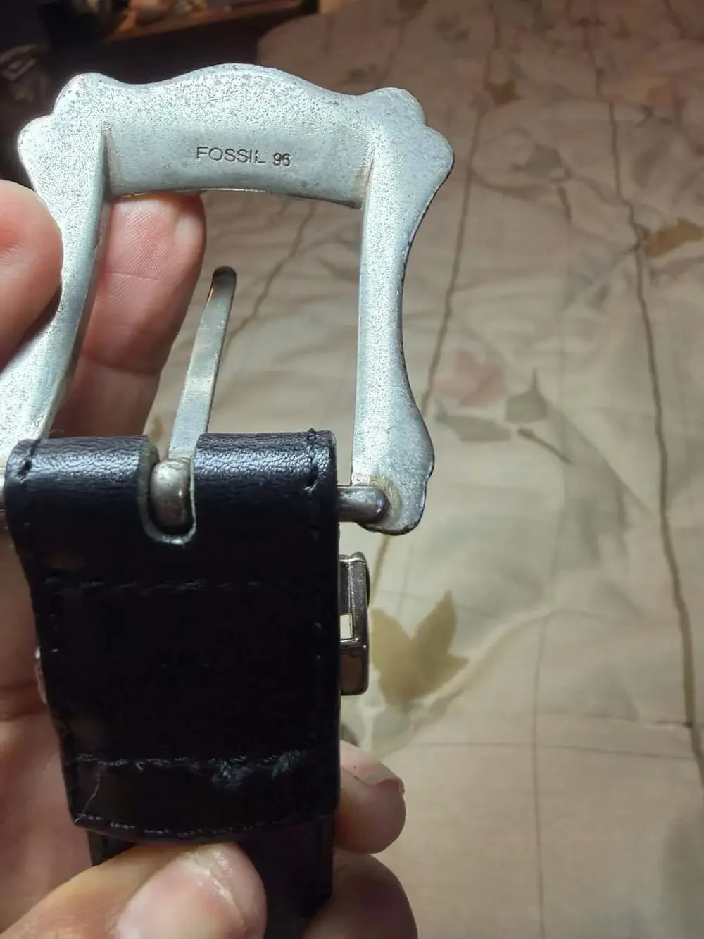 Fossil Vintage Western-Style Black Leather Concho Belt